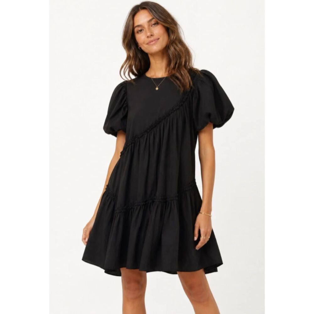 Anthropologie Forever That Girl Puff Sleeve Babydoll Mini Dress XL